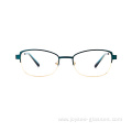 High Quality Vintage Half-rim Metal Optical Eyewear Frames Rectangle Computer Glasses